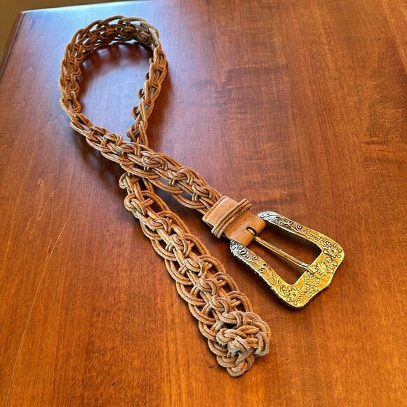 Suzi Roher Macrame Suede Belt with Gold Buckle main image 6